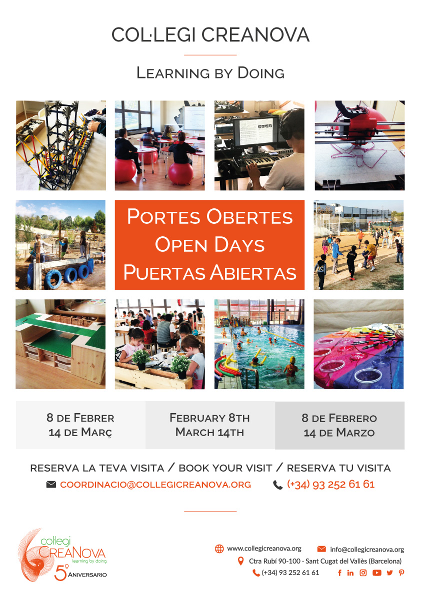 Portes Obertes · Open Days · Puertas Abiertas 2020 Col·legi CreaNova - Sant Cugat del Vallès - Barcelona